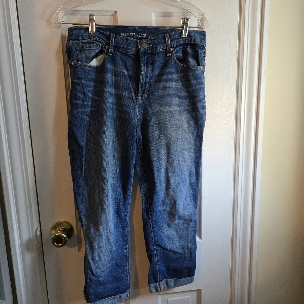 Oldnavy Blue Denim High Rise Capri pants